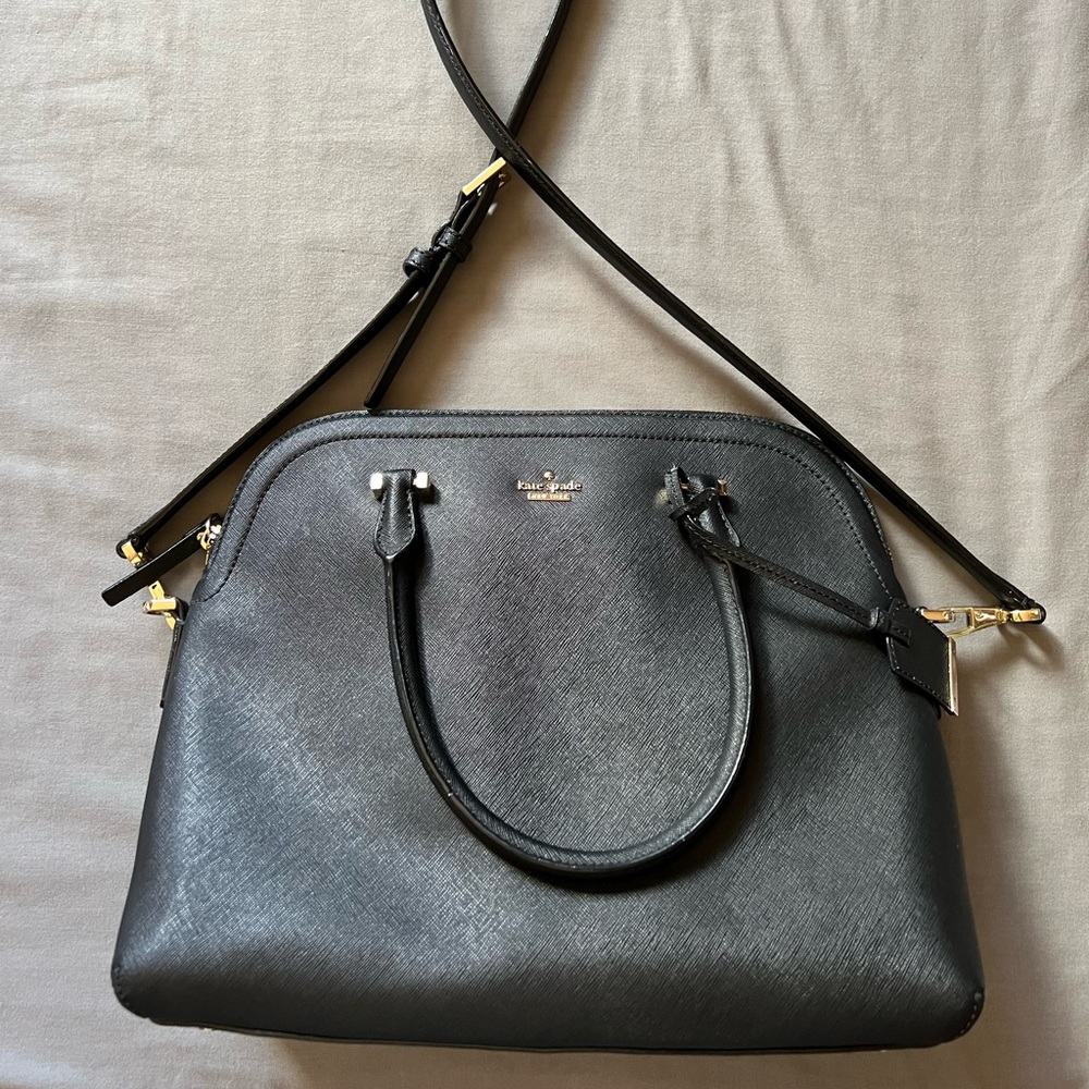 kate spade Black Saffiano Leather Satchel with Gold Hardware - Picture 1 of 5